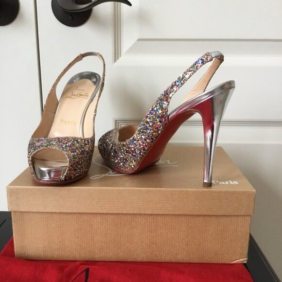 Christian Louboutin Sexy Glitter slingback Heels - Picture 8 of 12